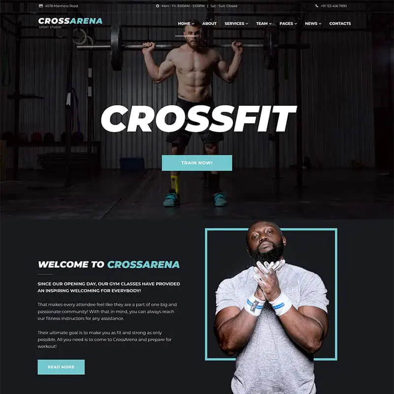 Cross Arena - Crossfit Studio Elementor WordPress Theme