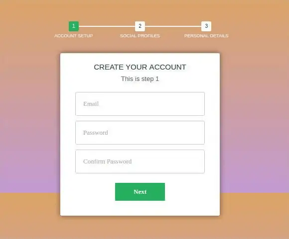 Multi-Step Signup Form with CSS3 and jQuery