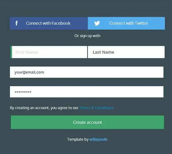 Signup Form Flat Template