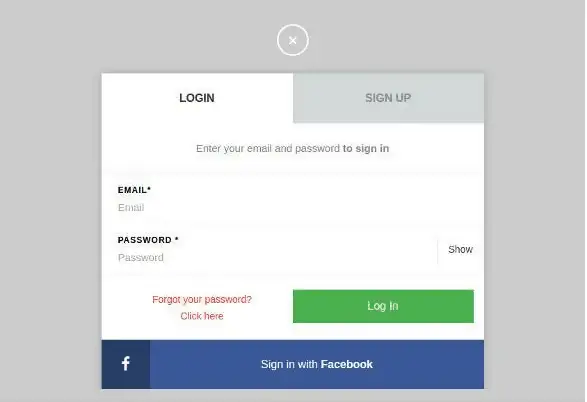 Simple HTML5 Login & Signup Panel Template