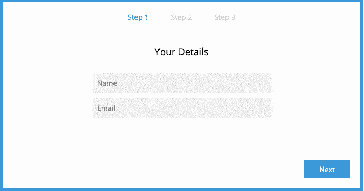 Simple Interactive Three Step Sign up Form