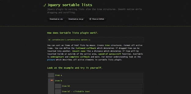 jQuery Sortable Lists Plugin
