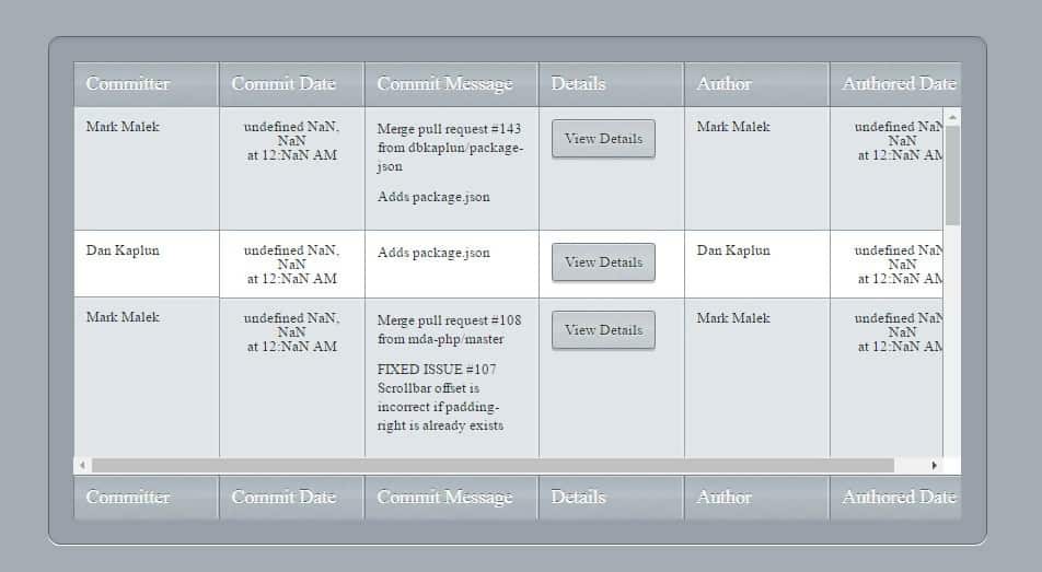 Fixed Header Table Sort Plugin