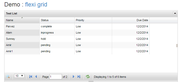 Flexigrid Table Plugin