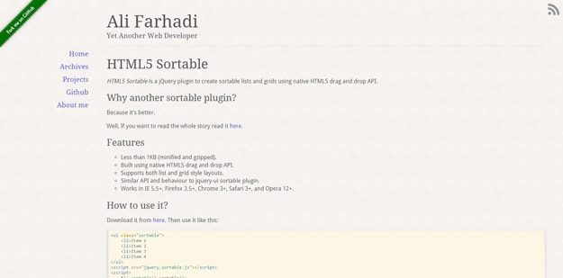 HTML5 Sortable Plugin