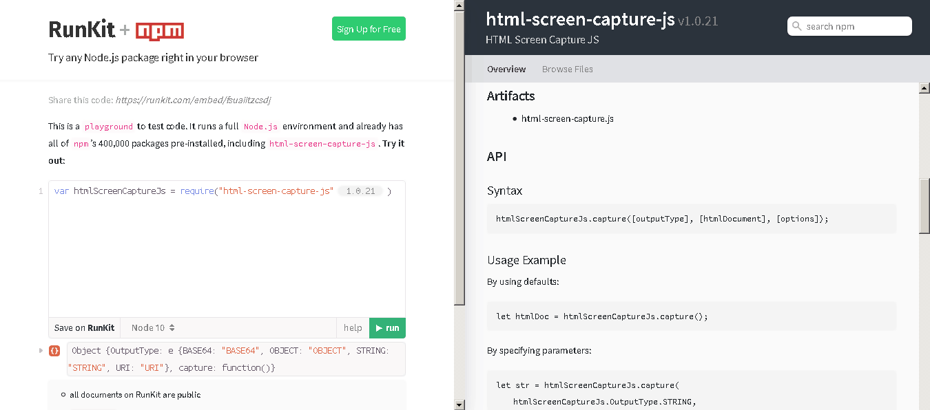 HTML Screen Capture js