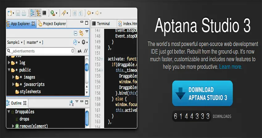 Aptana Studio IDE Editor