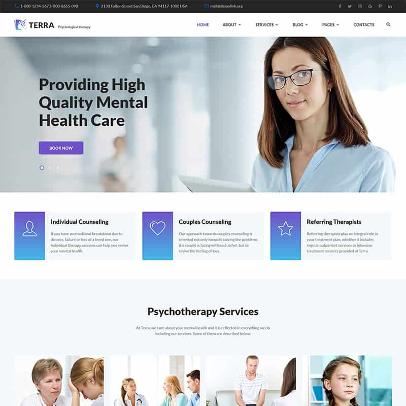 Terra - Responsive Psychologist Multipage HTML Website Template