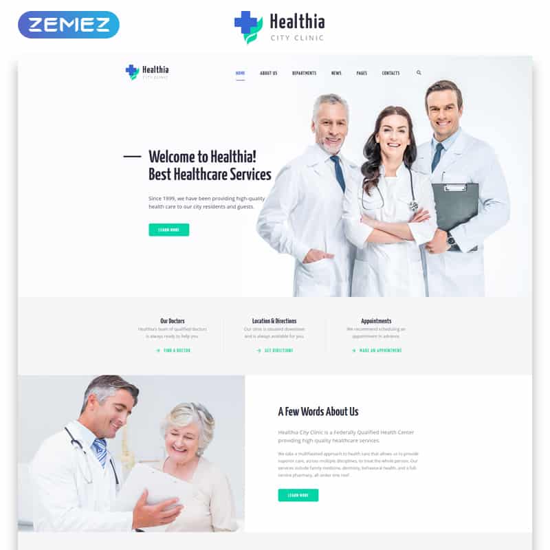 Healthia - Medical & Healthcare Clean Multipage HTML Website Template