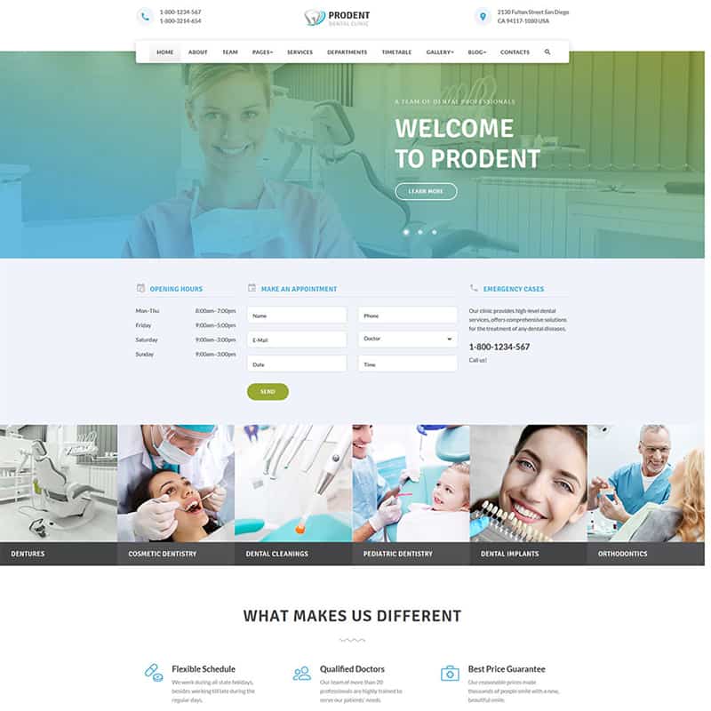 Prodent - Clean Dentistry Multipage Bootstrap Website Template