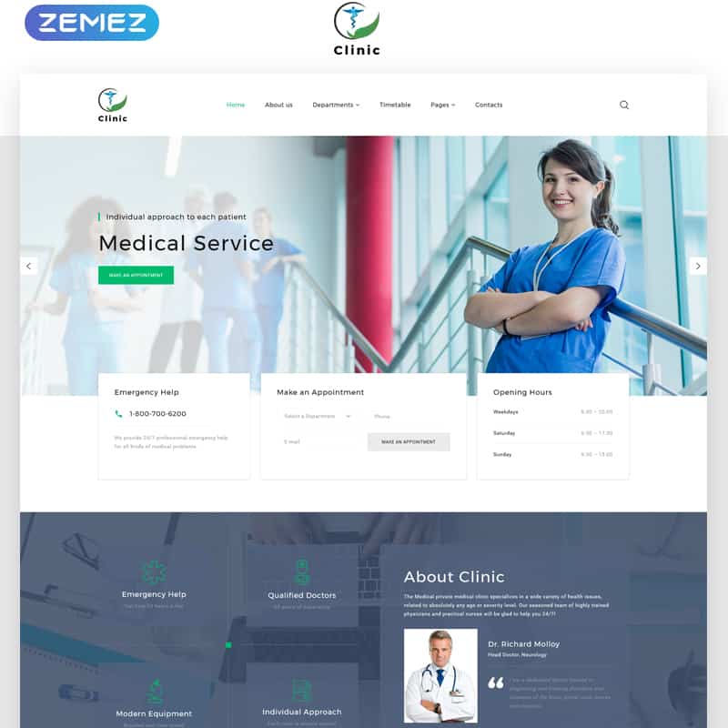 Clinic - Medical Service Multipage HTML5 Template