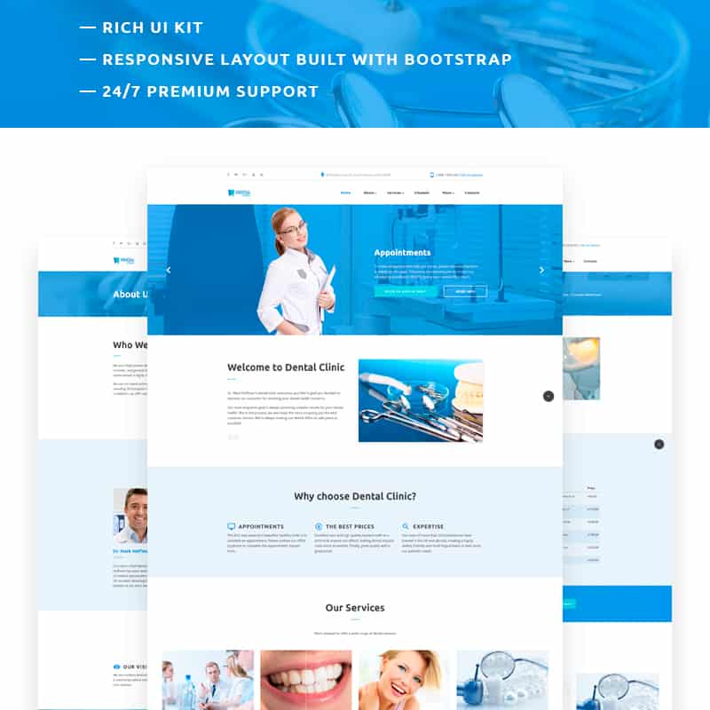 Dental Clinic - Responsive HTML Website Template