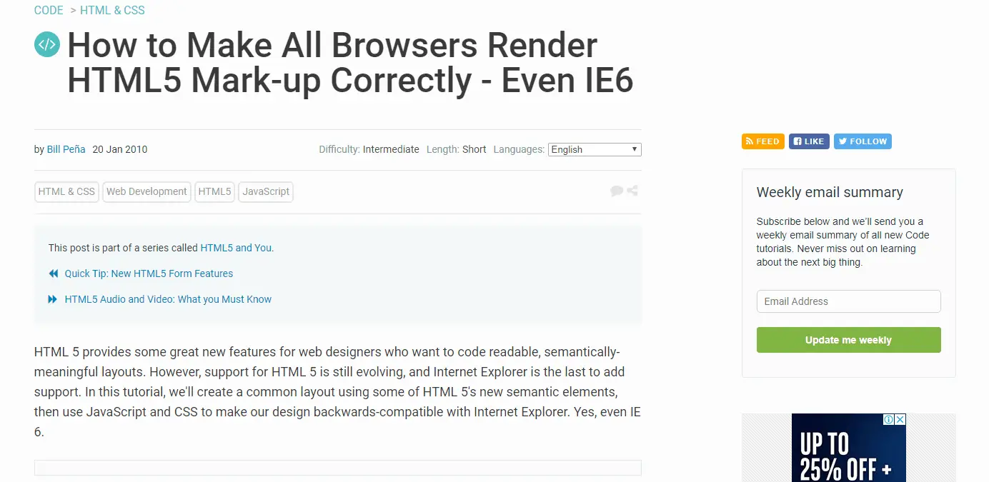 How to Make All Browsers Render HTML5 Mark-up Correctly – Including IE6