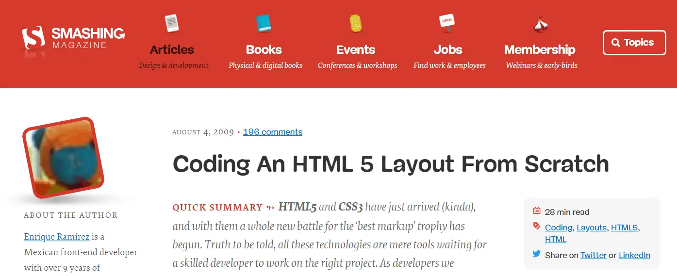 Coding an HTML 5 Layout from Scratch