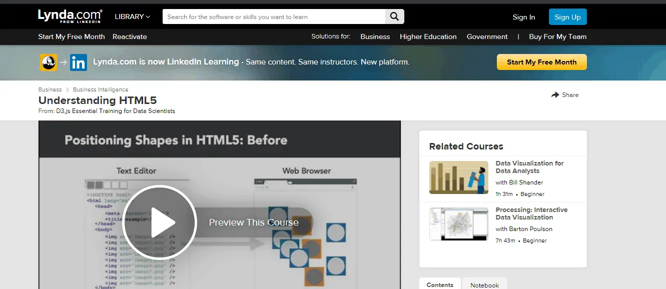 Lynda.com HTML5 Tutorials
