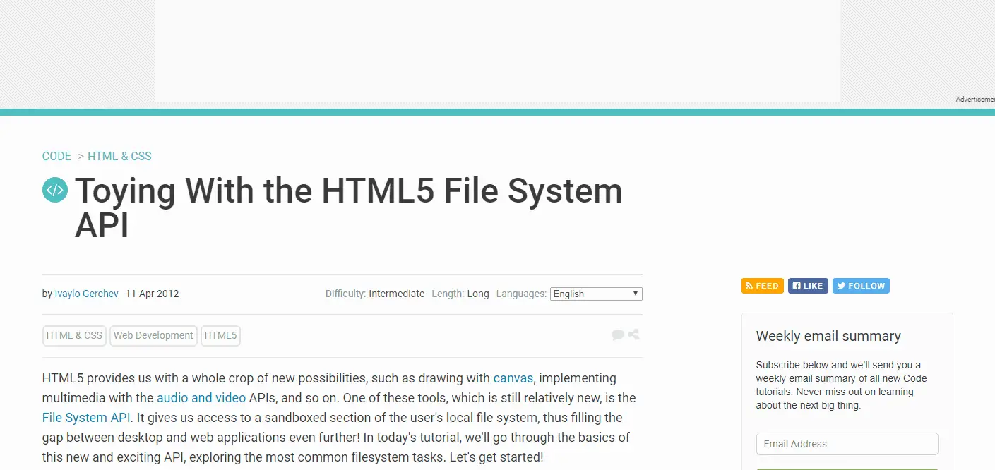 Playing with the HTML5 Filesystem & FileWriter API