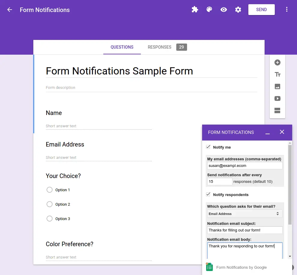 Google Forms Generator