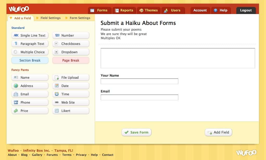 Wufoo Form Generator