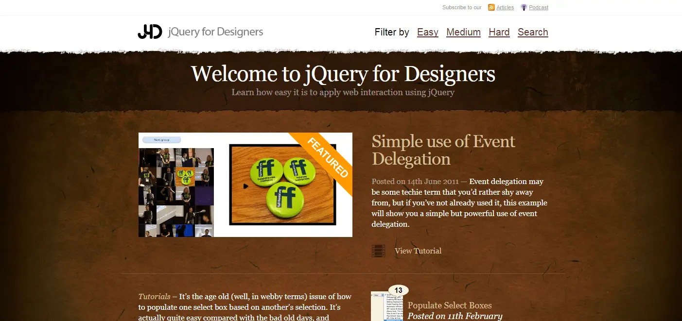 jQuery for Designers