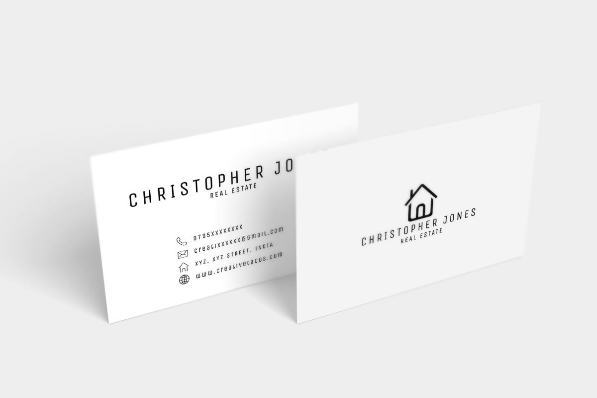 Real Estate Business Card Minimal Template PSD