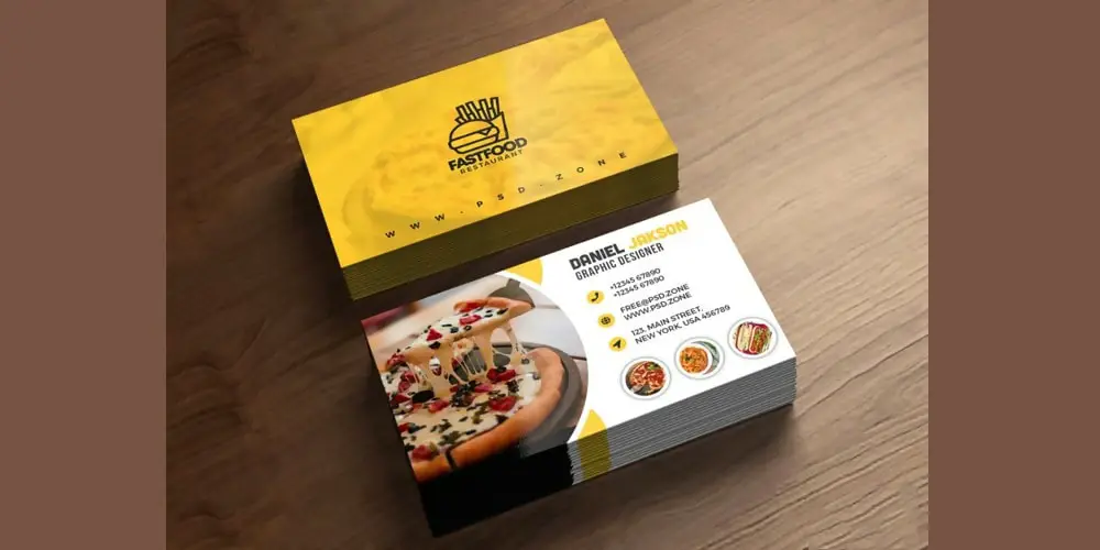 Fast Food Restaurant Business Card Design PSD