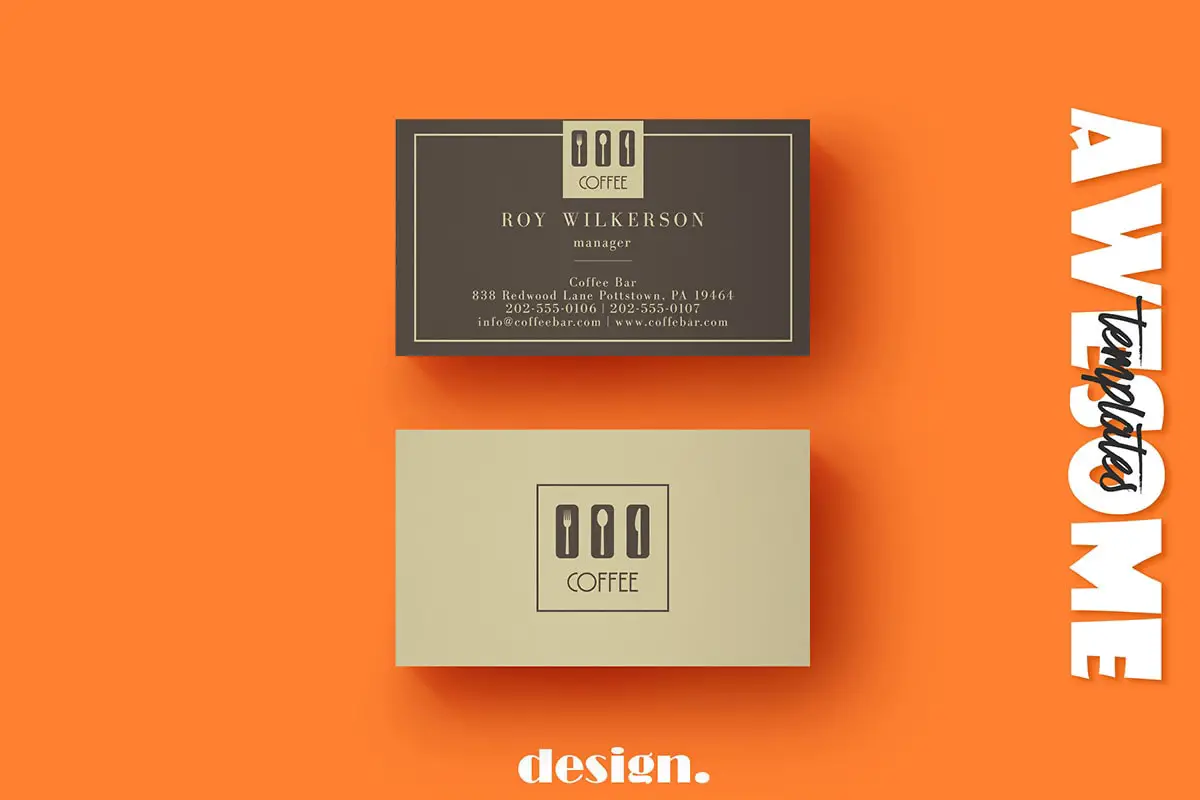 Free Coffee Business Card Template PSD
