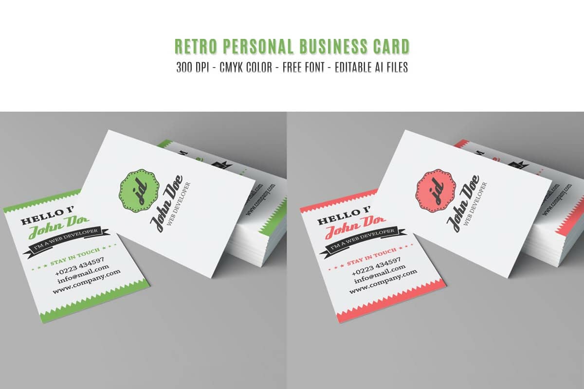 Free Retro Personal Business Card PSD