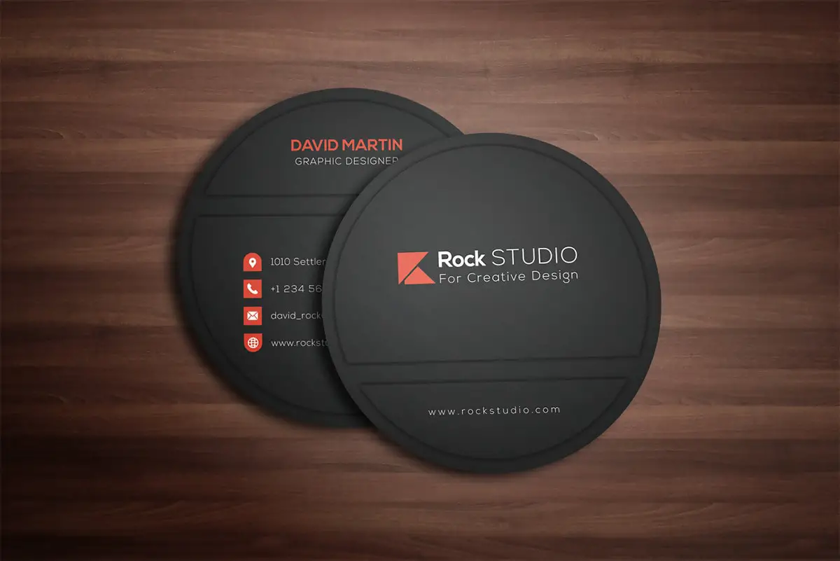 Free Circle Business Card Mockup PSD