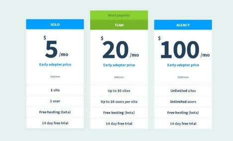 Unique Free Pricing Tables Template