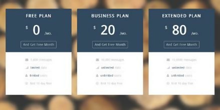 Free Pricing Table Startup UI Template