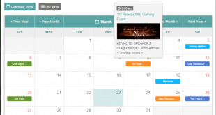 Tiva Events Calendar For PHP