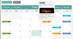 Tiva Events Calendar For PHP