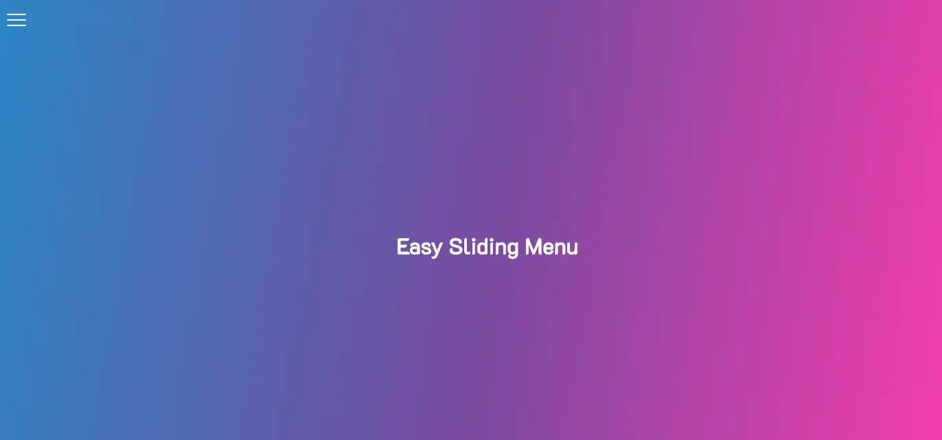 Easy Sliding Menu w/ Animated Button