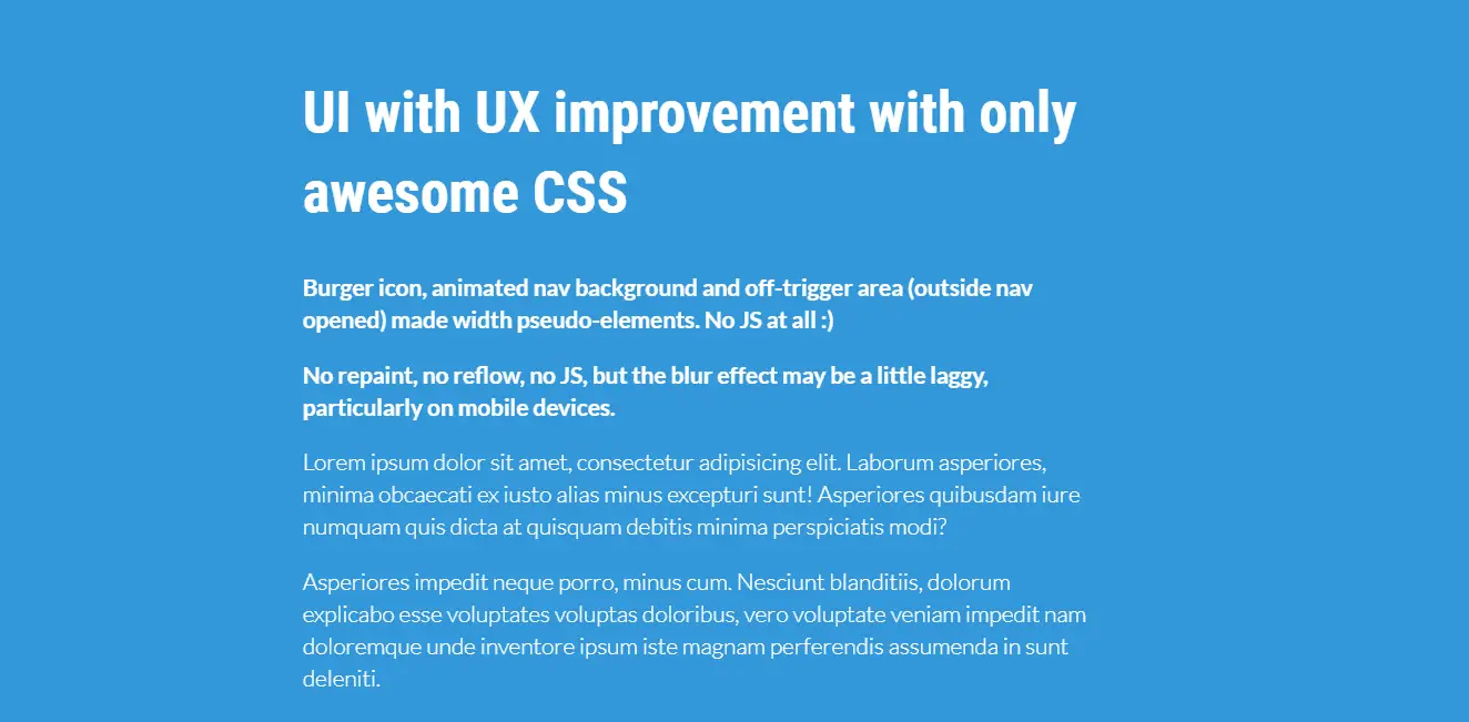 UI with UX improvements with only CSS