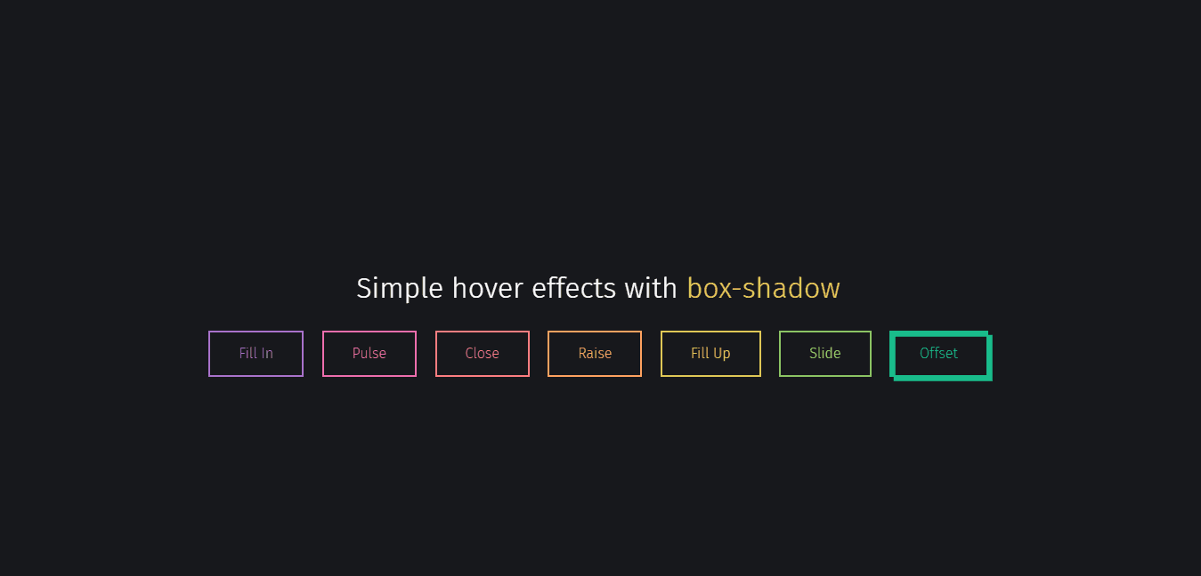 Button Hover Effects with Box-shadow