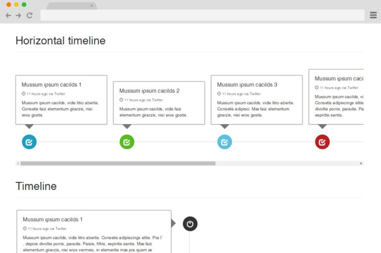 Horizontal and vertical Timeline