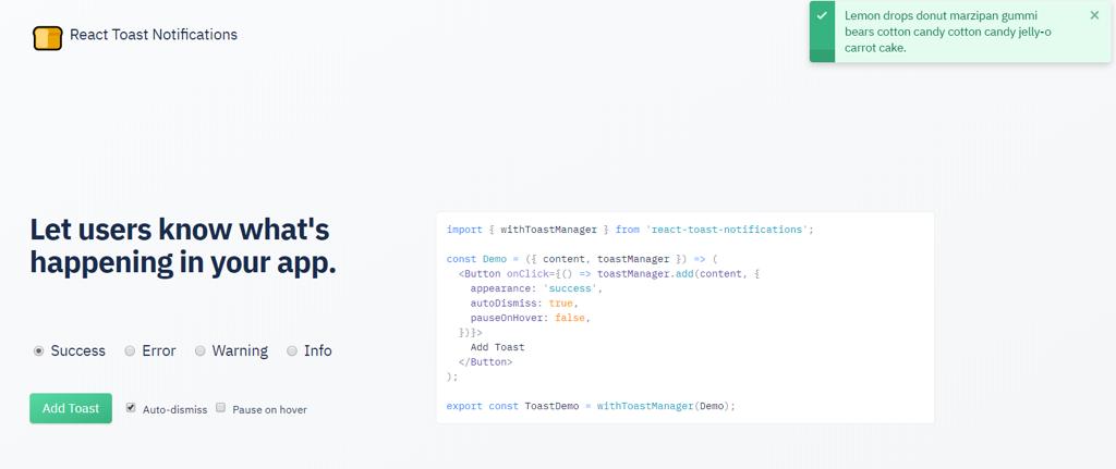 React Toast Notification