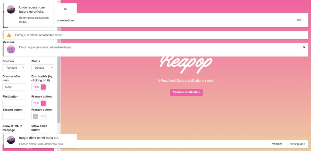 Reapop – React and Redux Notifications System