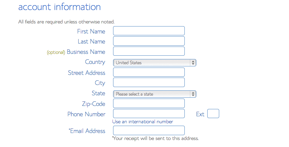 Enter Account Details