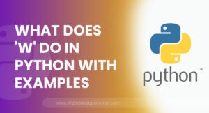 What Does 'w' Do in Python