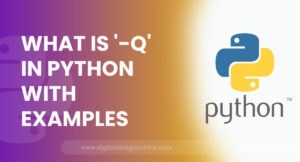 What Is '-q' in Python With Examples