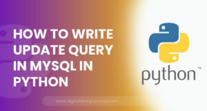 How to write update query in MySQL in Python
