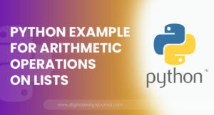Python Example For Arithmetic Operations On Lists