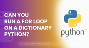 Can you run a for loop on a dictionary Python