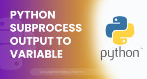 Python Subprocess Output To Variable